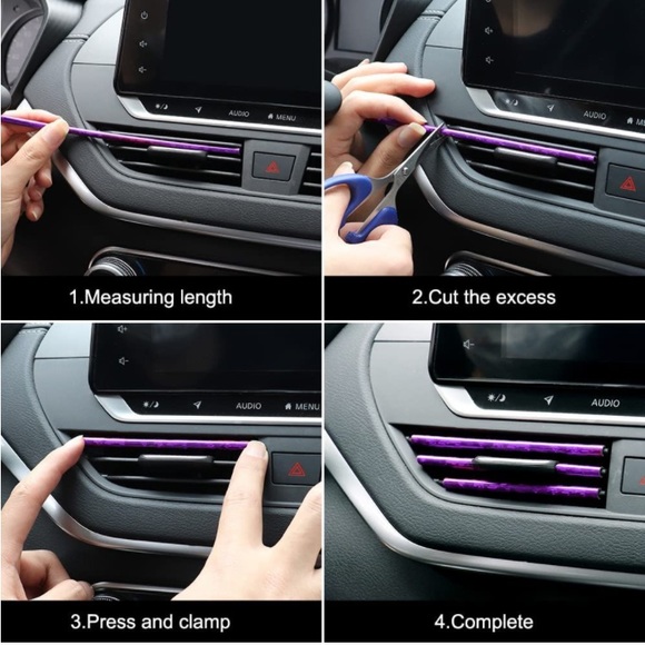 Full Set-20pcs-Car Vent Outlet Trim Accessory Decor (Ice Purple) - Picture 3 of 5
